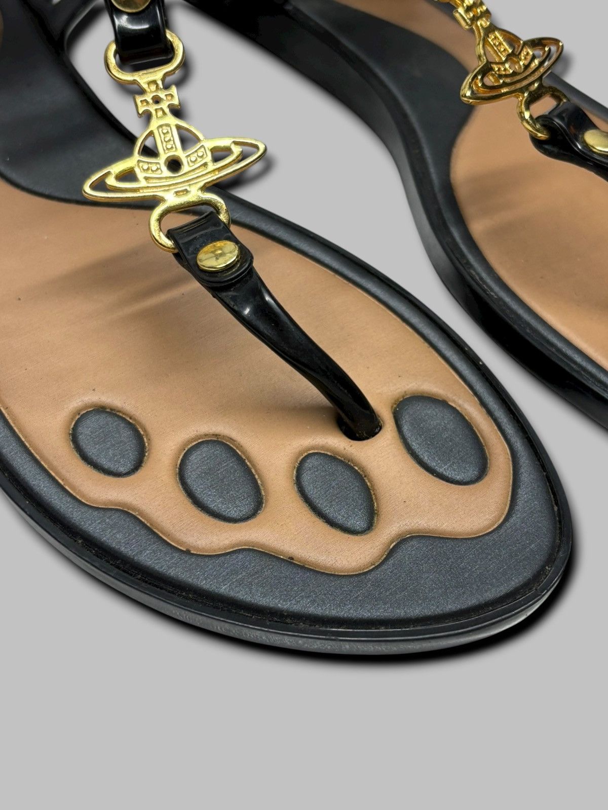 Vivienne Westwood Vivienne Westwood x Melissa Solar Orb Logo Black Sandals Size US 9 / IT 39 - 4 Thumbnail