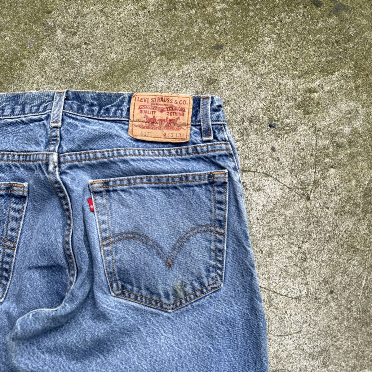 Levi's Levi's 517 Bootcut Faded Thrashed Jeans ERD Grunge Chrome Size US 33 - 8 Thumbnail