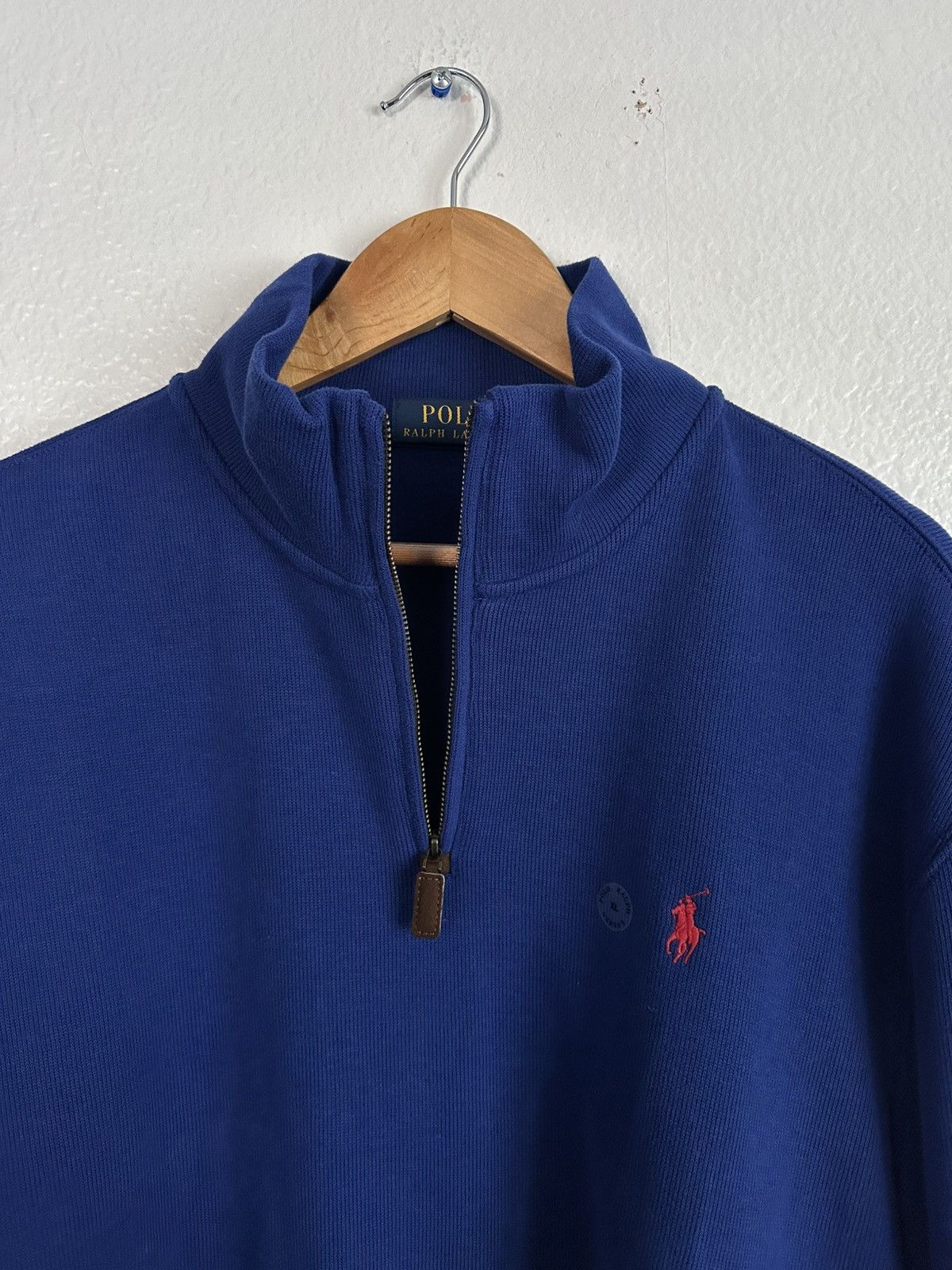 Vintage Polo Ralph Lauren Pony Logo 1/4 Zip Sweater Sweatshirt Size US XL / EU 56 / 4 - 4 Thumbnail