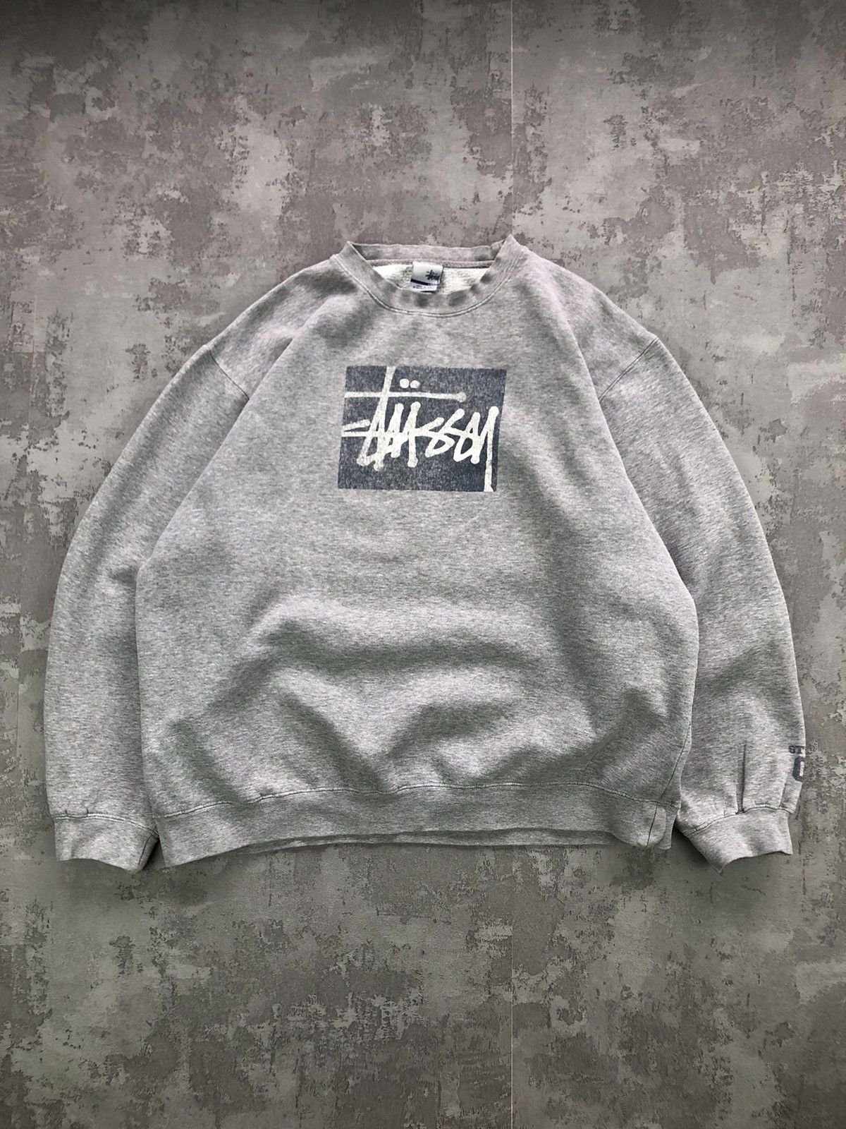 image of Made In USA x Stussy Vintage 90's Stussy Box “Spellout” Sweatshirt in White, Men's (Size Large)