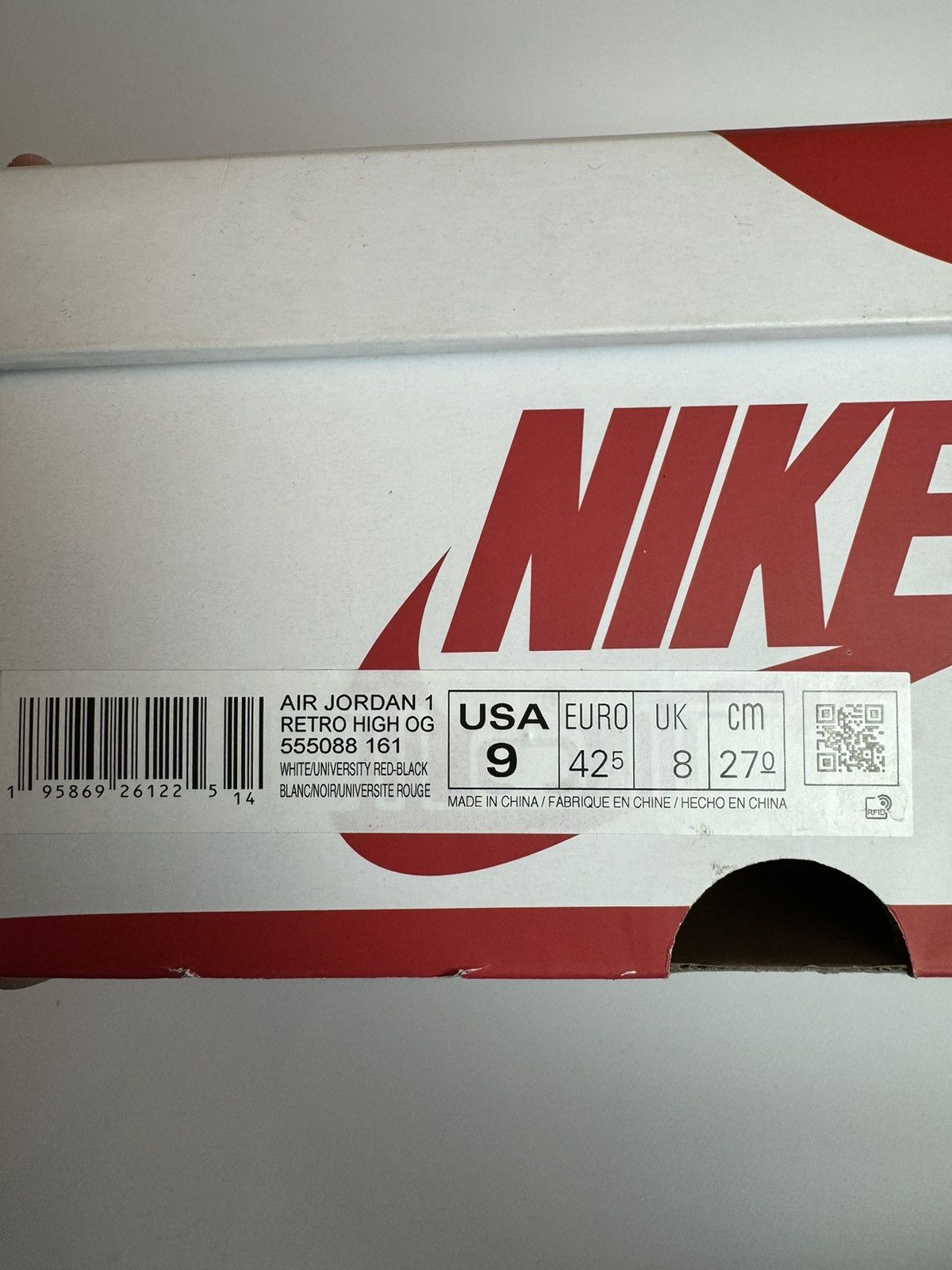 Jordan Brand × Nike New Original Nike Air Jordan 1 Retro High Og(555088 161) Size US 9 / EU 42 - 7 Thumbnail