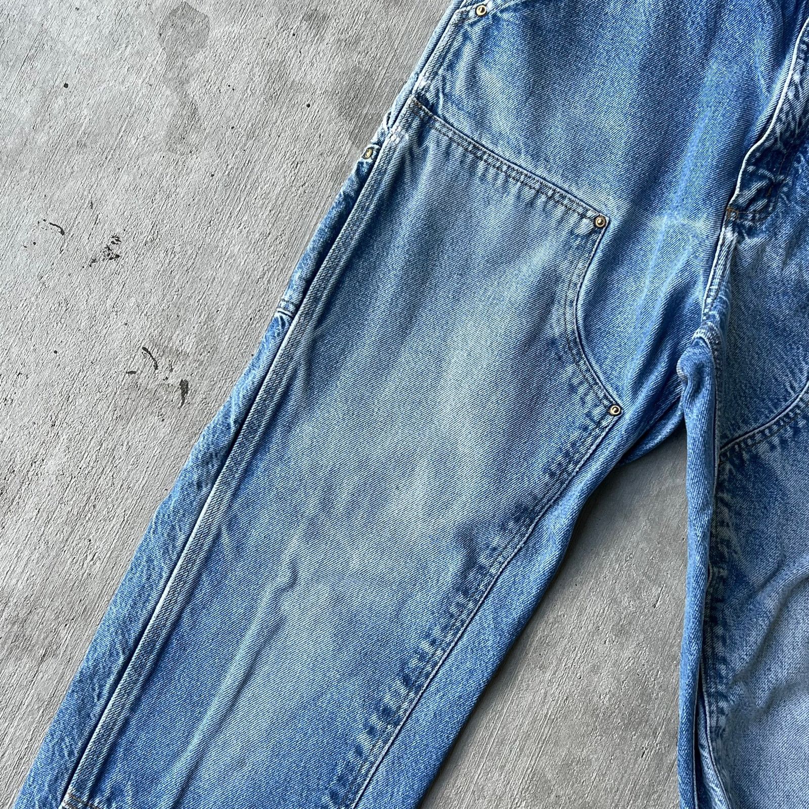 Carhartt × Vintage Carhartt faded blue denim double knee work carpenter pants Size US 31 - 6 Thumbnail