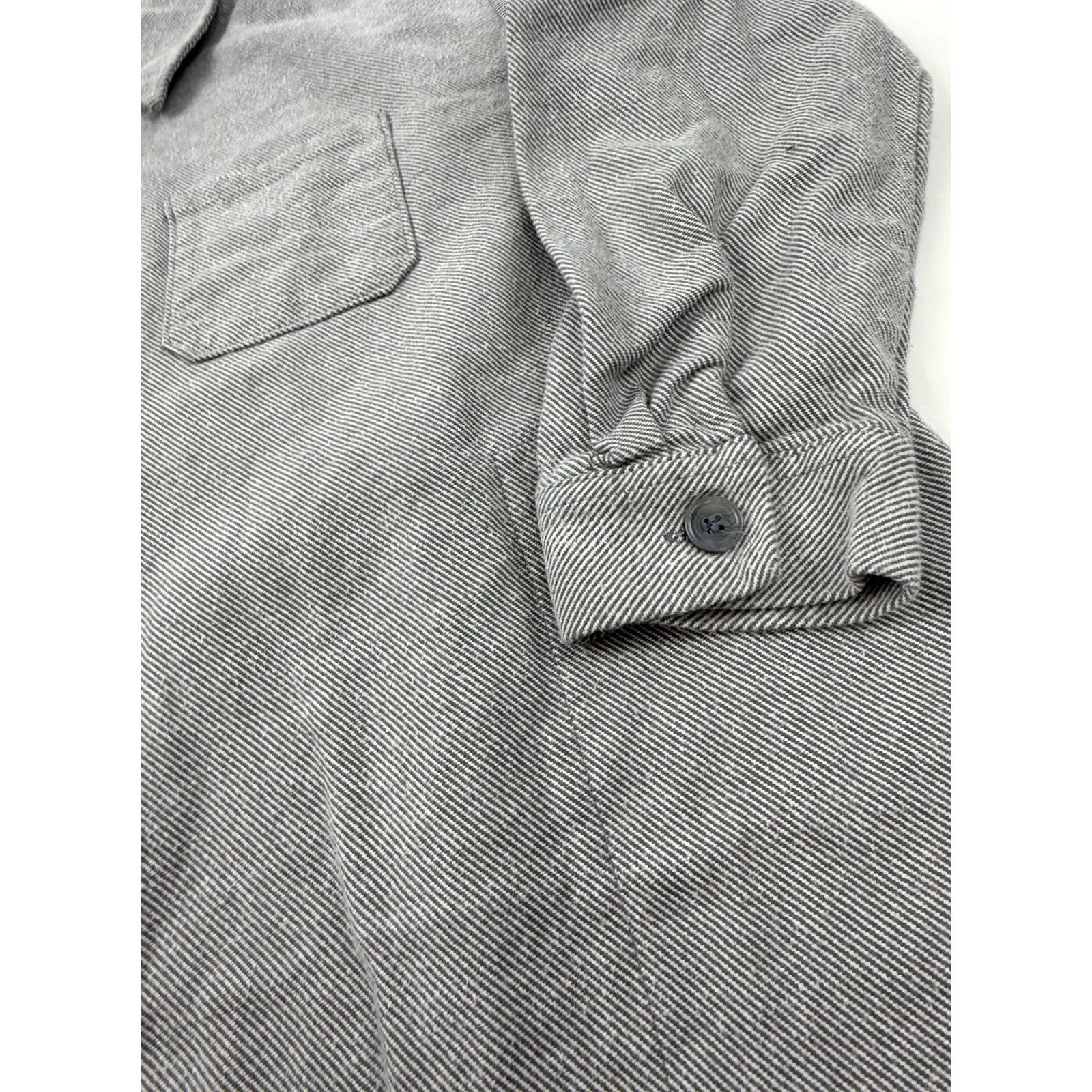 Vintage Lane Bryant Shirt Dress Womens 14/16 Gray Striped Long Sleeve Button Front Twill Size XL / US 12-14 / IT 48-50 - 3 Thumbnail
