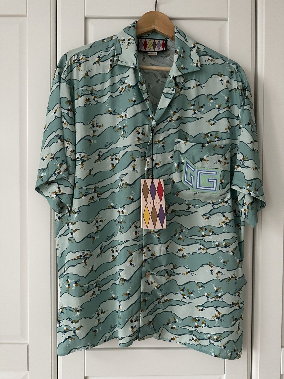 Gucci Gucci Lovelight Bowling Shirt Salvia/Acqua Size US M / EU 48-50 / 2 - 1 Thumbnail