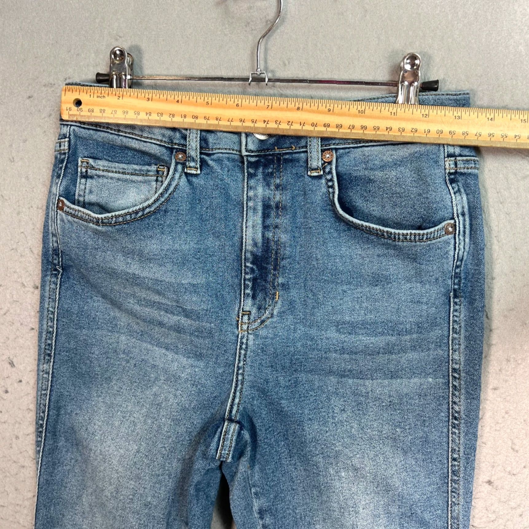 Vintage VINTAGE We The Free Jeans Womens 29 Blue Distressed Ankle Skinny Cotton Blend denim Size 29" - 6 Thumbnail