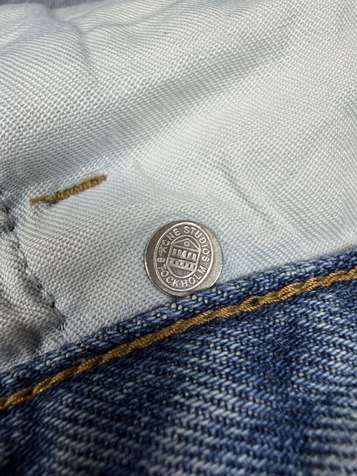 Acne Studios Acne Studios Max LT Vintage Blue Straight Denim Jeans Size US 33 - 7 Thumbnail