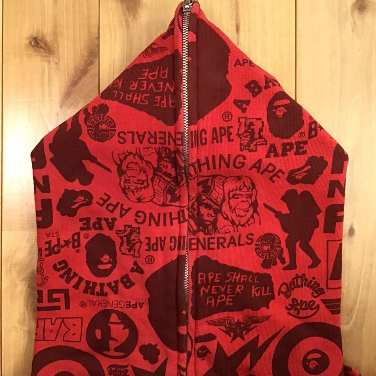 Bape BAPE MIX logo full zip hoodie red a bathing ape NIGO Size US L / EU 52-54 / 3 - 3 Thumbnail
