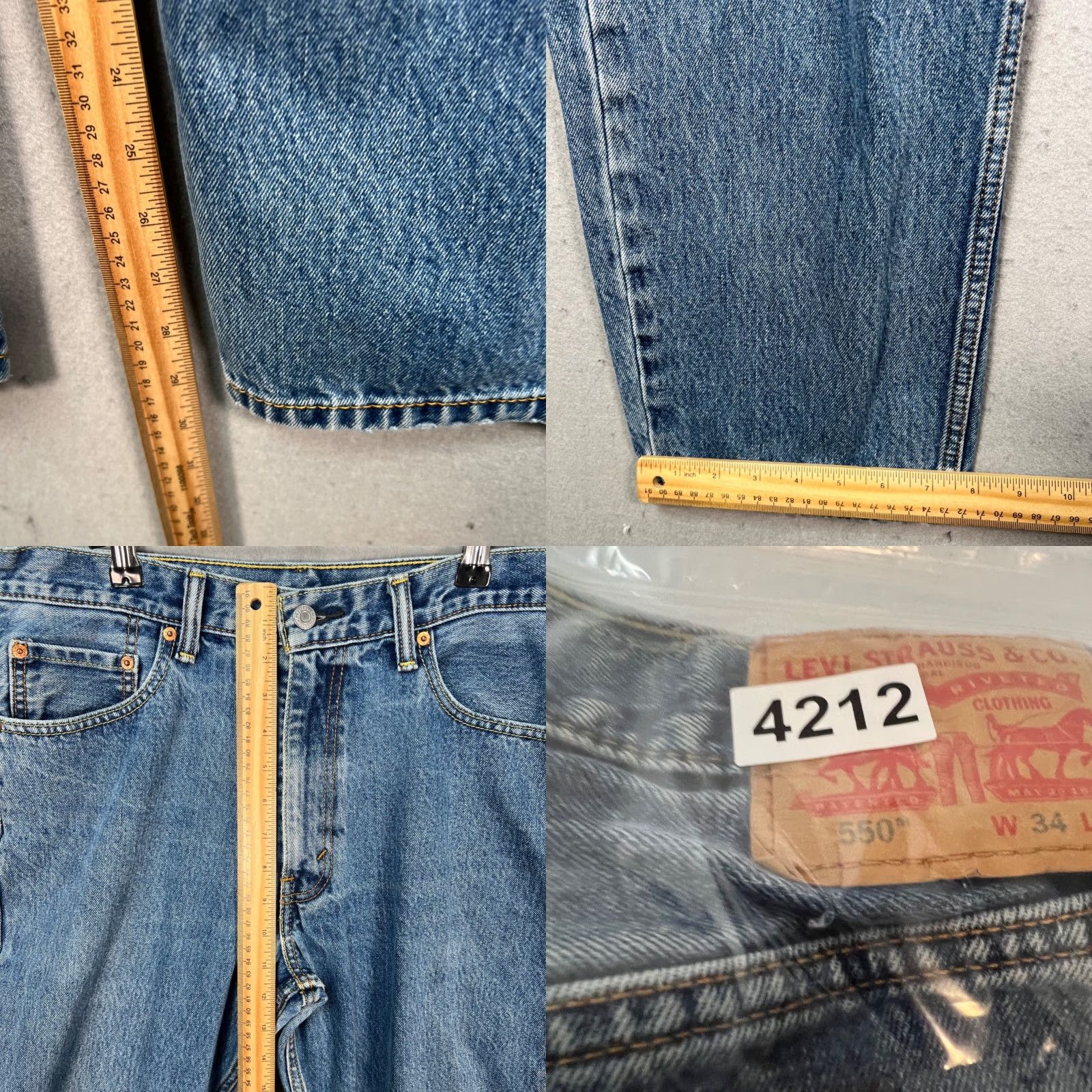 Levi's Levis 550 Levi's 550 Mens Size 34 x 32 Relaxed Fit Blue Jeans 100% Cotton Denim Size US 34 / EU 50 - 8 Thumbnail