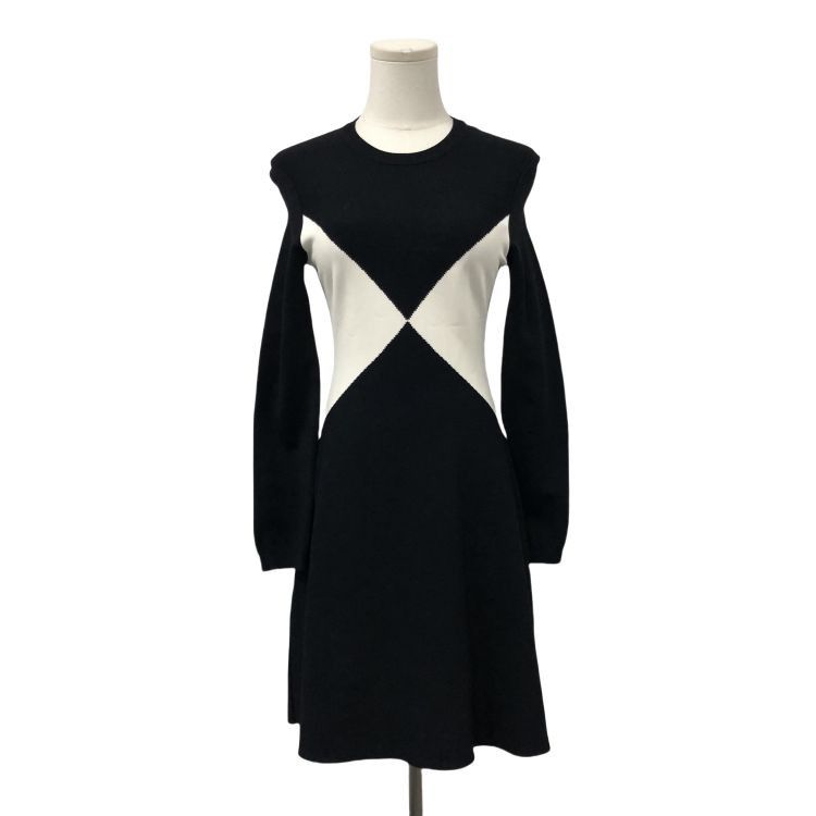 Valentino Valentino Black White Knit Midi Dress M Size M / US 6-8 / IT 42-44 - 1 Thumbnail