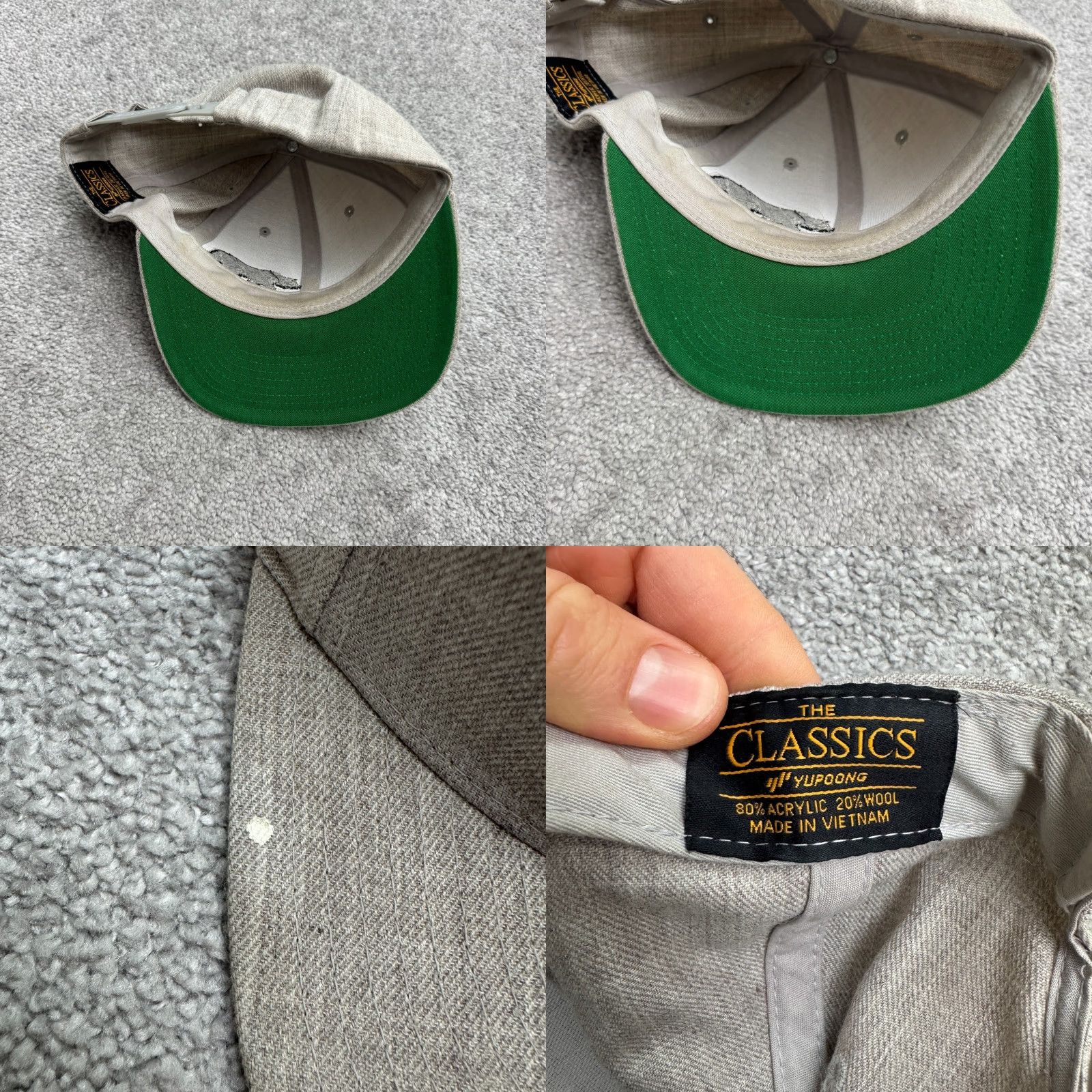 Vintage VINTAGE The Classics Yupoong Snapback Embroidered Bear Hat Cap mens Gray Wool Blend Size ONE SIZE - 8 Thumbnail