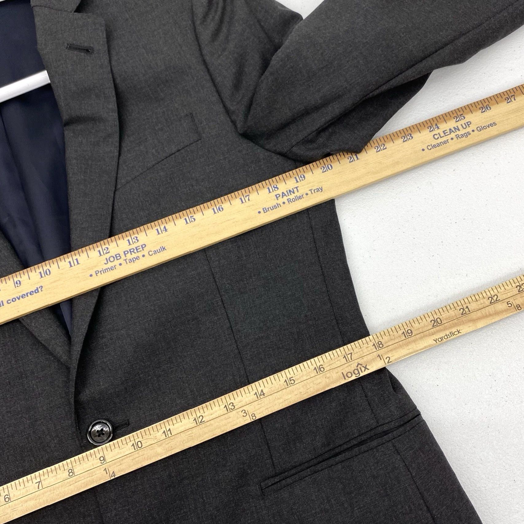 J.Crew J.CREW Blazer Men's 38S Sport Coat Single-Breasted 2-Button Wool Gray Short Notch Lapel Vintage No - 40 Chest 29 Length 25 Arm 18 Shoulder Size 38R - 5 Thumbnail