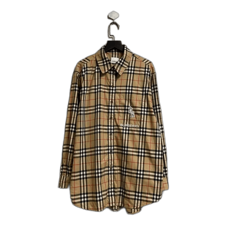 Burberry Burberry Embroidered Horse Long Sleeve Shirt-yf Size US S / EU 44-46 / 1 - 1 Thumbnail