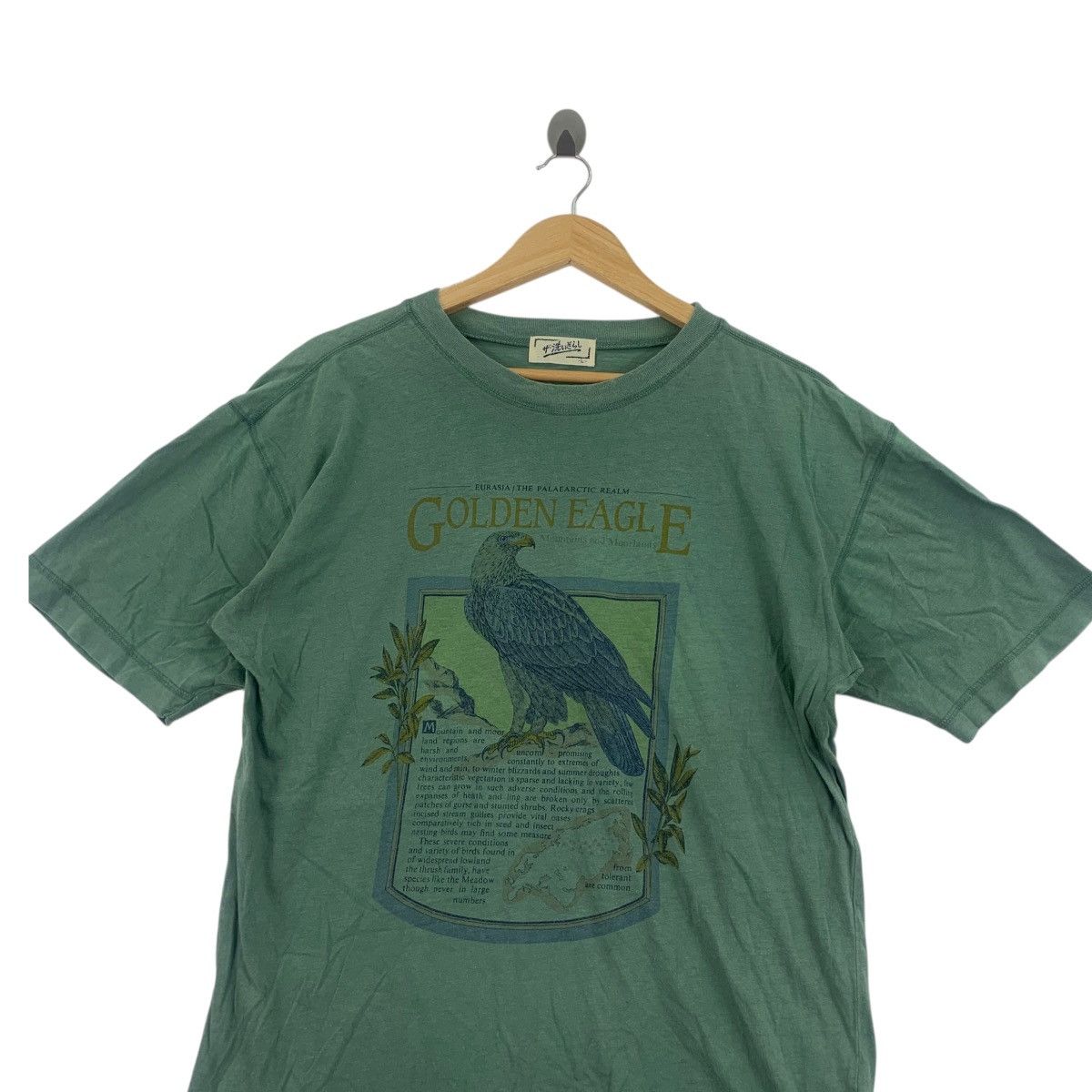 Vintage Vintage GOLDEN EAGLE PALAEARCTIC Realm Tee Shirt Top Artwork Size L / US 10 / IT 46 - 2 Thumbnail