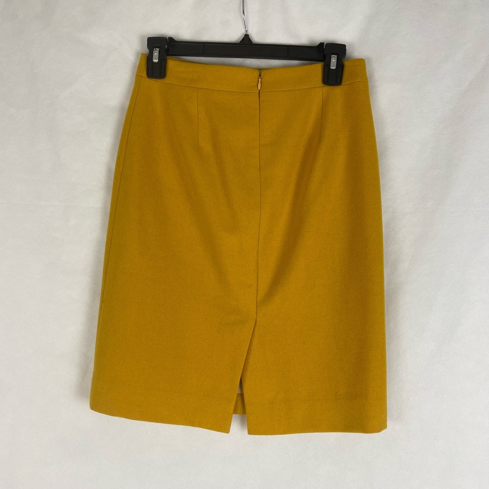 J.Crew J. Crew Women's The Pencil Skirt Mustard Wool Blend Size 00 Size 24" / US 00 / IT 34 - 6 Thumbnail