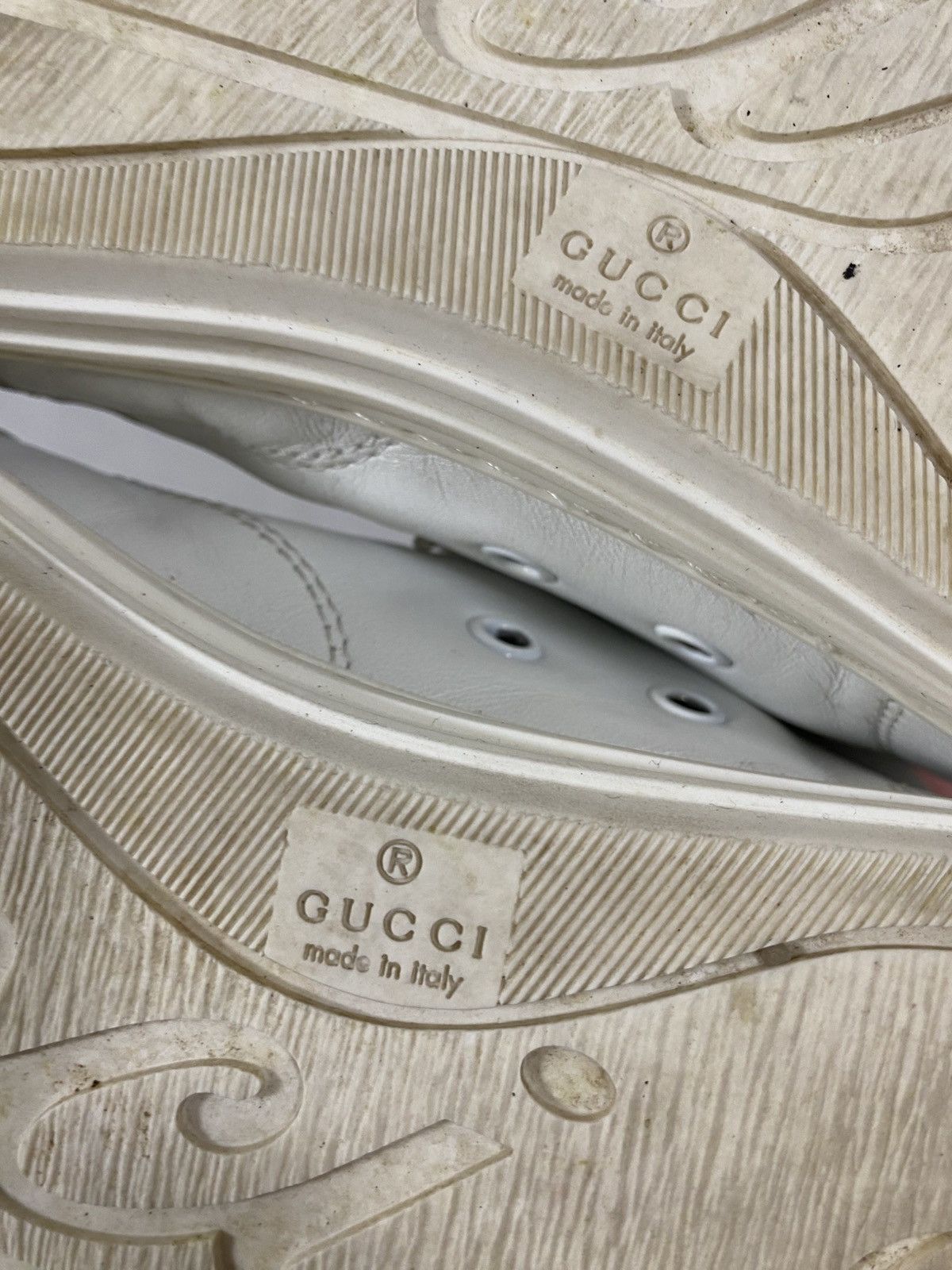 Gucci Gucci Metal Spikes White Leather Hi-top Sneakers Size: 37 Size US 7 / IT 37 - 11 Thumbnail