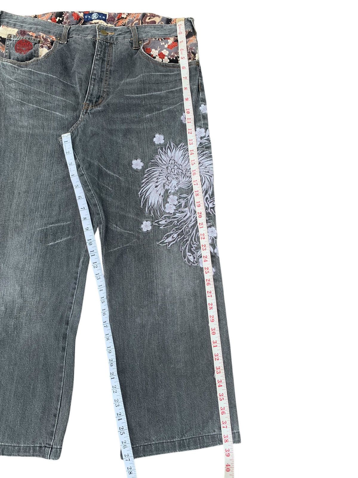 Kapital EMBROIDERED LIKE KARAKURI TAMASHI PHOENIX STREETWEAR DENIM Size US 37 - 20 Thumbnail