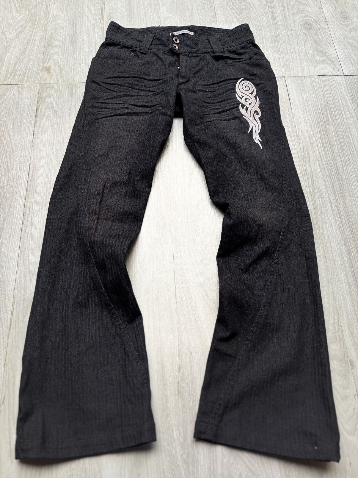 Japanese Brand MK michel klein CO tribal flare jeans Size US 28 / EU 44 - 1 Thumbnail