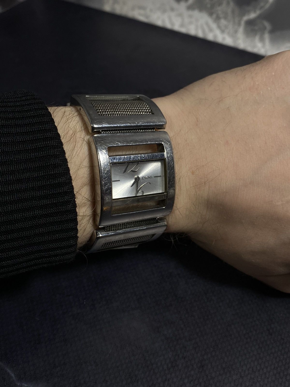 Hysteric Glamour DKNY Vintage 00s Stainless Steel Cuff Watch | Bold Design Size ONE SIZE - 10 Thumbnail