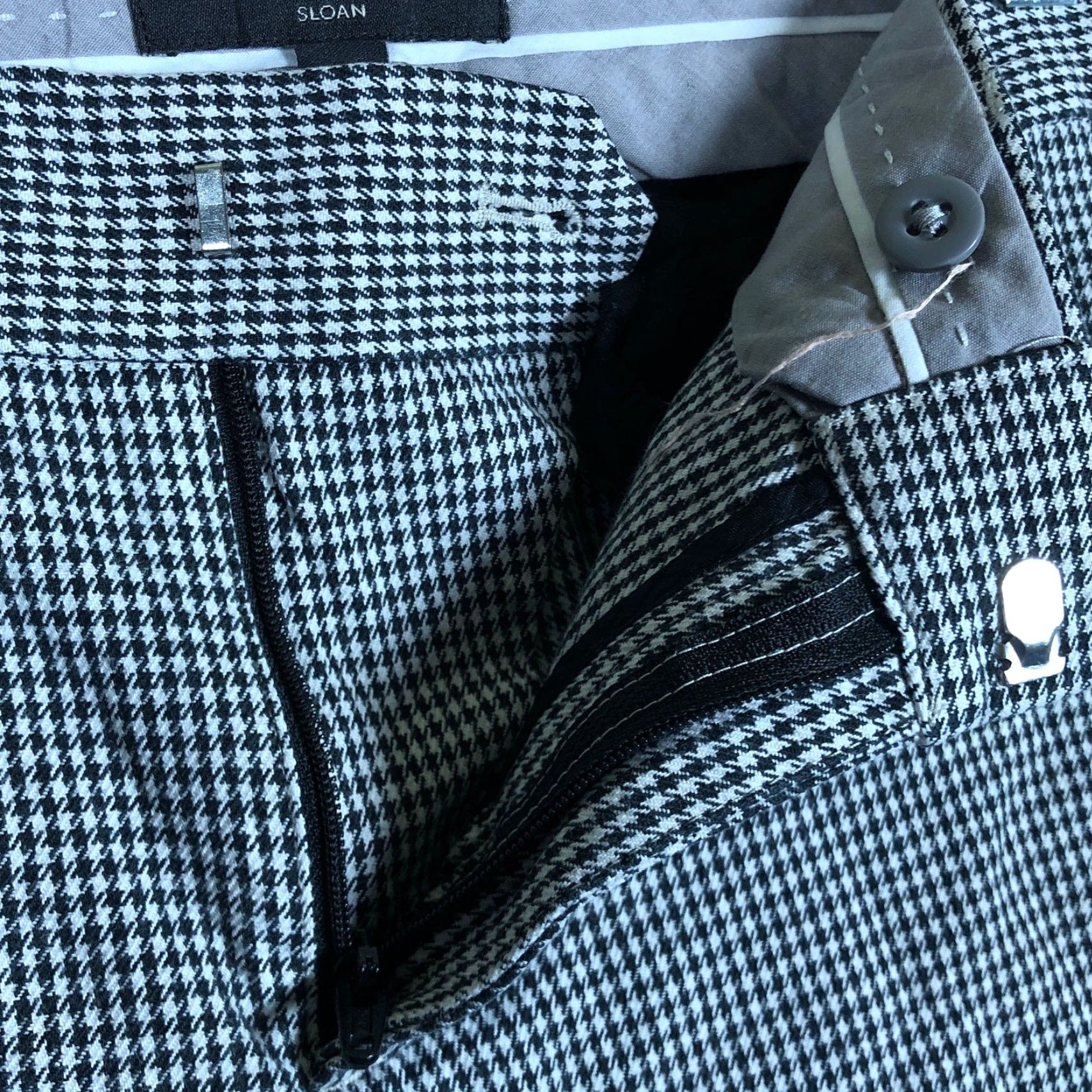 Banana Republic Banana Republic Women Pants Black White Houndstooth Mid Rise Sloan Fit Stretch 6 Dress Pants Workwear Casual Formal Business Career Size 28" / US 6 / IT 42 - 4 Thumbnail