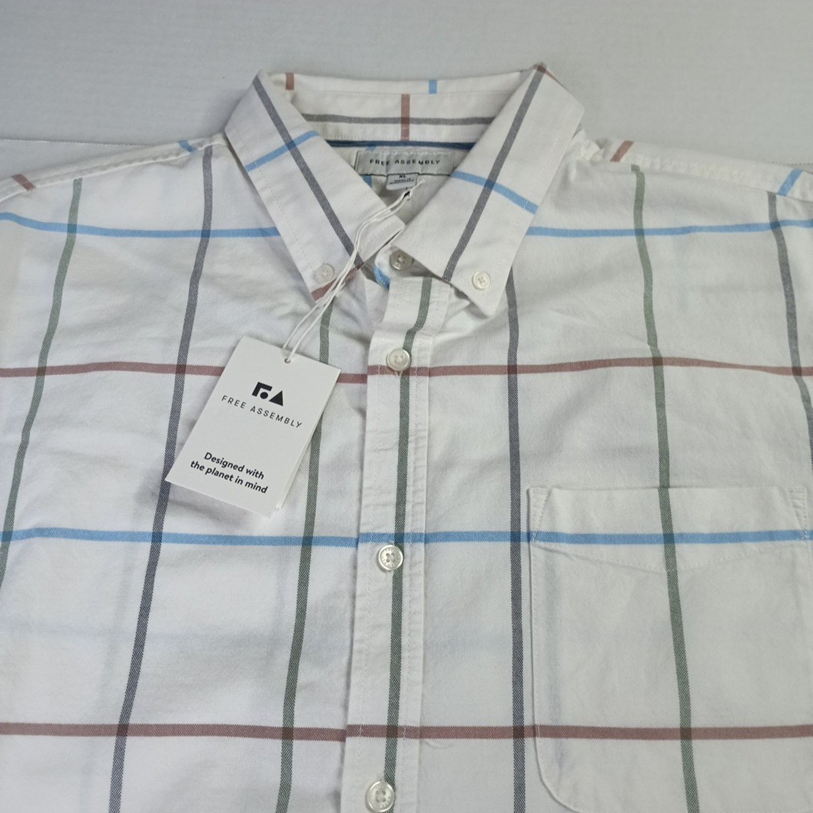 Other Free Assembly Men's Cream LS Oxford Shirt Size XL XLarge Size US XL / EU 56 / 4 - 3 Thumbnail