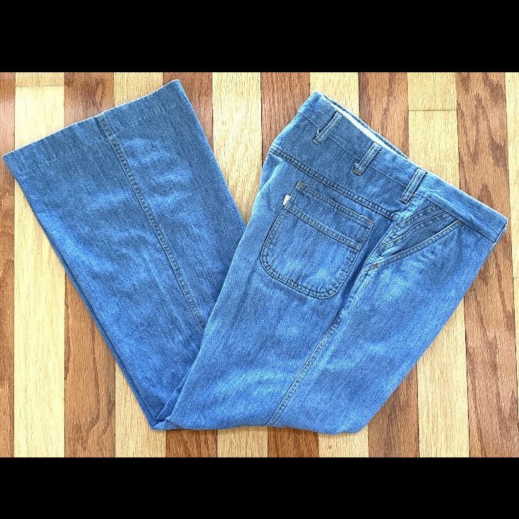 Levi's Vintage Clothing VINTAGE 1970s LEVI'S PANATELA DENIM JEANS WIDE FLARE 38/30 Size US 38 / EU 54 - 1 Thumbnail