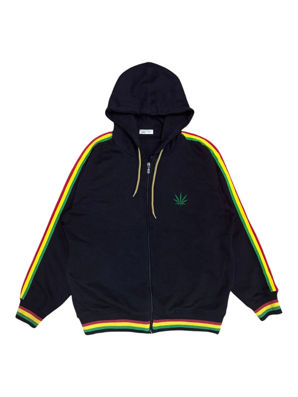 Bob Marley × Japanese Brand × Vintage Marijuana REGGAE embroidered 3 Lined Hoddie Size US L / EU 52-54 / 3 - 2 Thumbnail