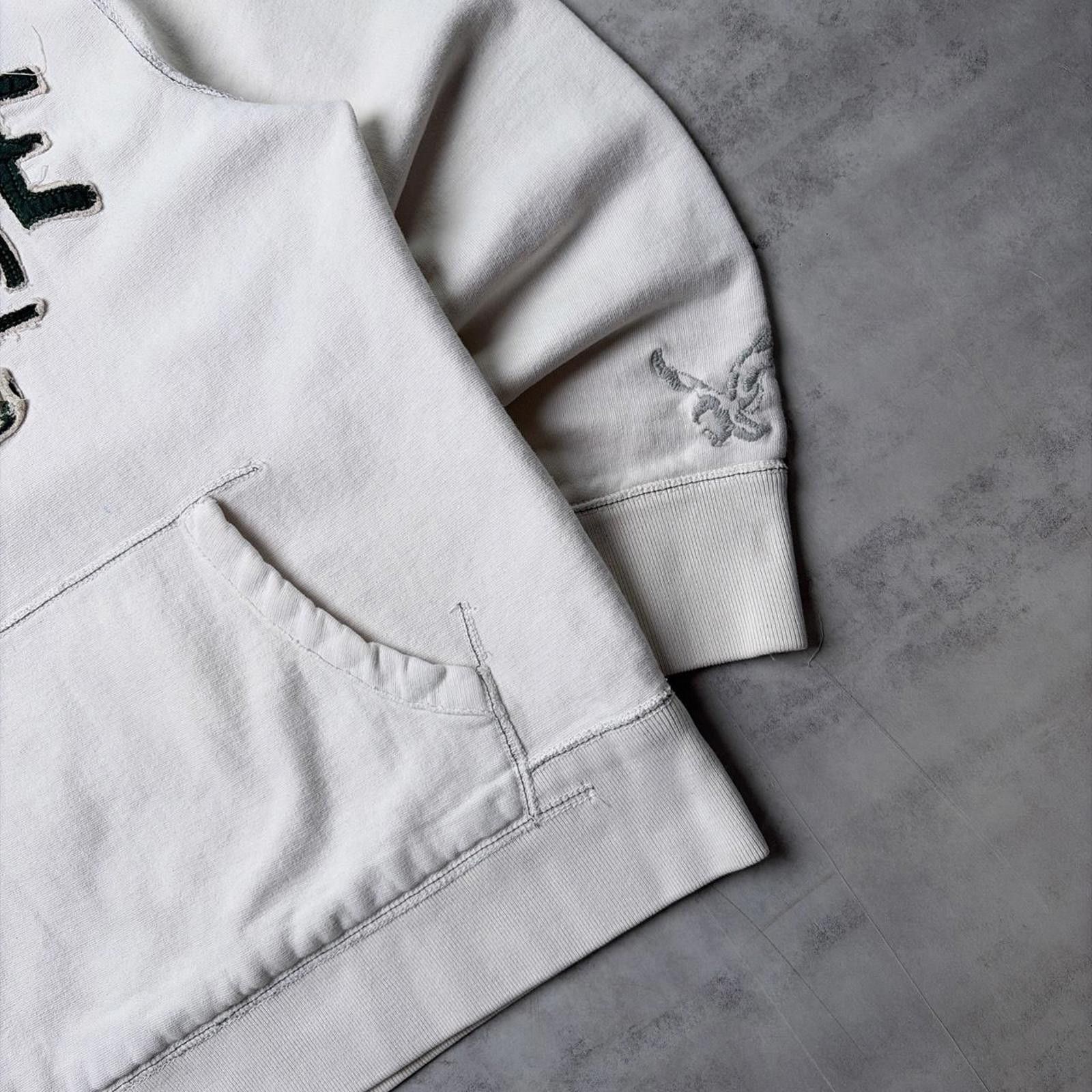 American Eagle Outfitters Y2K White American Eagle Grunge Heavyweight Thermal Hoodie Size US XL / EU 56 / 4 - 4 Thumbnail
