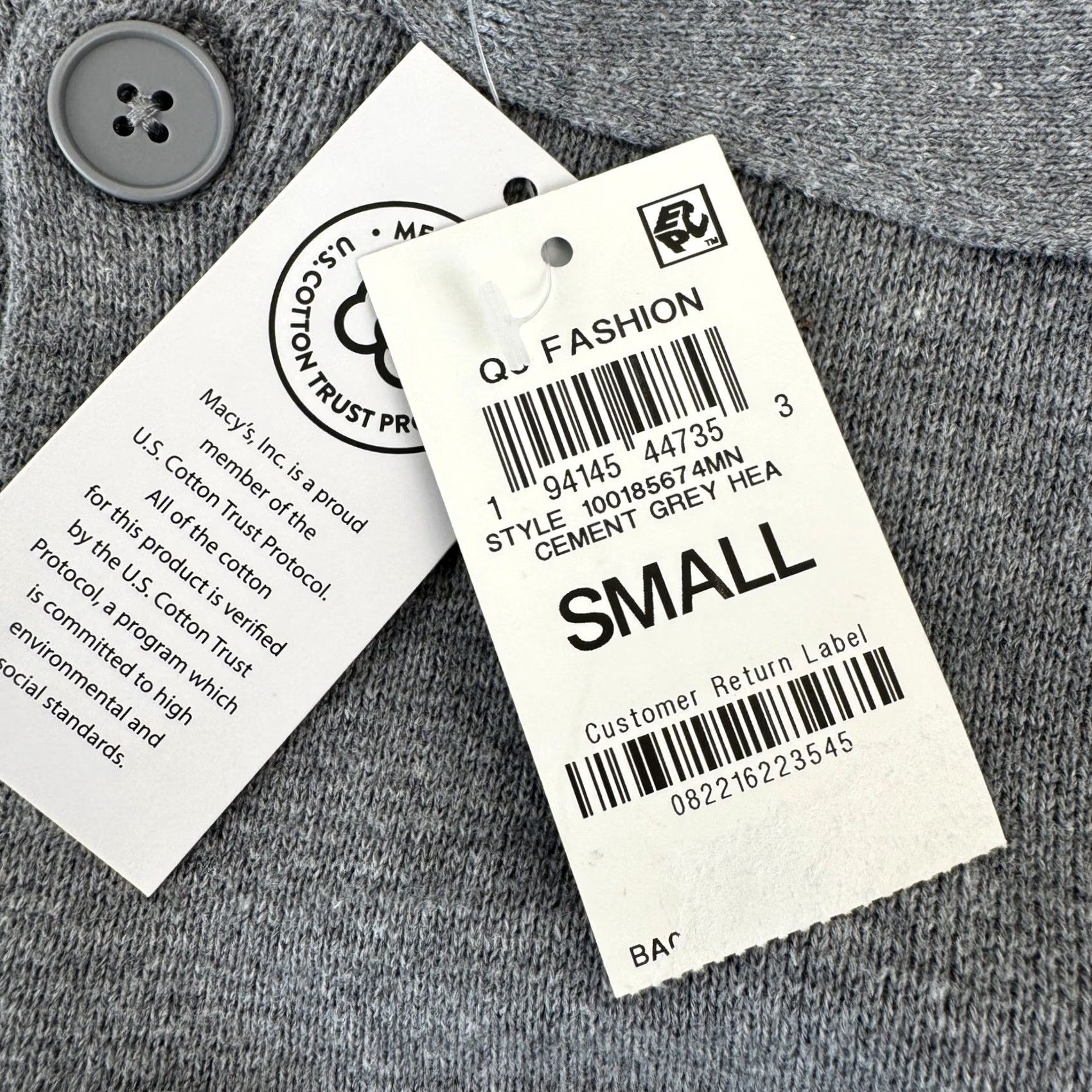Alfani Alfani Mens Knit Button Down Shirt Jacket Cement Grey Heather Small Size US S / EU 44-46 / 1 - 4 Thumbnail