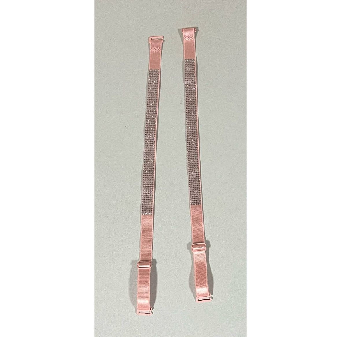 Vintage Pink Diamond Bra Straps Hosiery Lingerie Matching Pair Set 💎 Size ONE SIZE - 4 Thumbnail