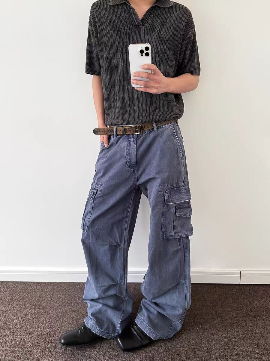 Japanese Brand × Jean Washed vintage workwear baggy casual jeans Size US 34 / EU 50 - 1 Thumbnail