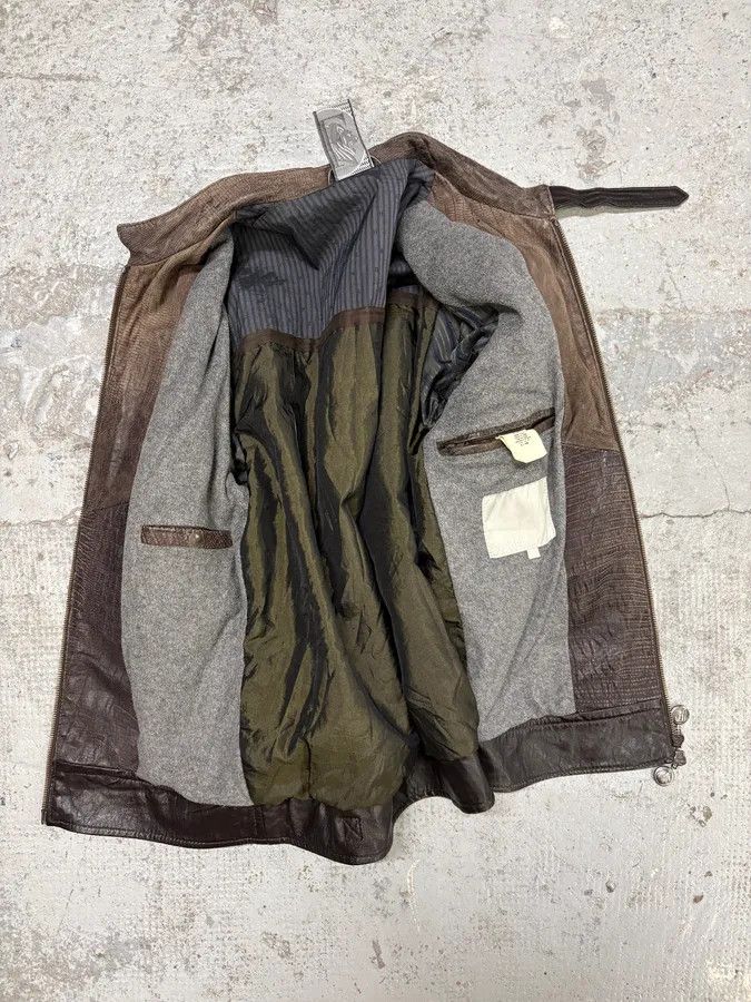 Gianfranco Ferre 2000s Gianfranco Ferré Biker Textured Brown Leather Jacket Size US S / EU 44-46 / 1 - 9 Thumbnail