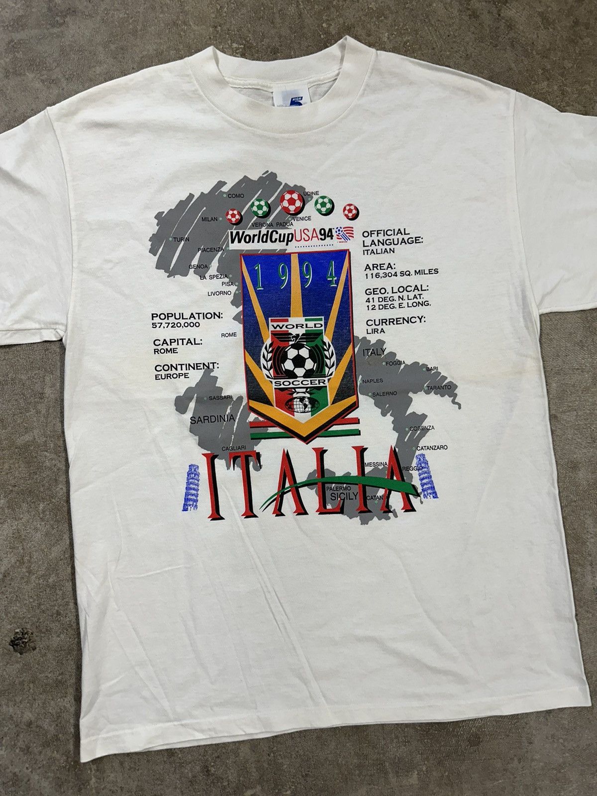 Vintage Vintage 90s World Cup 94 Italia Soccer T-Shirt USA Size US L / EU 52-54 / 3 - 3 Thumbnail
