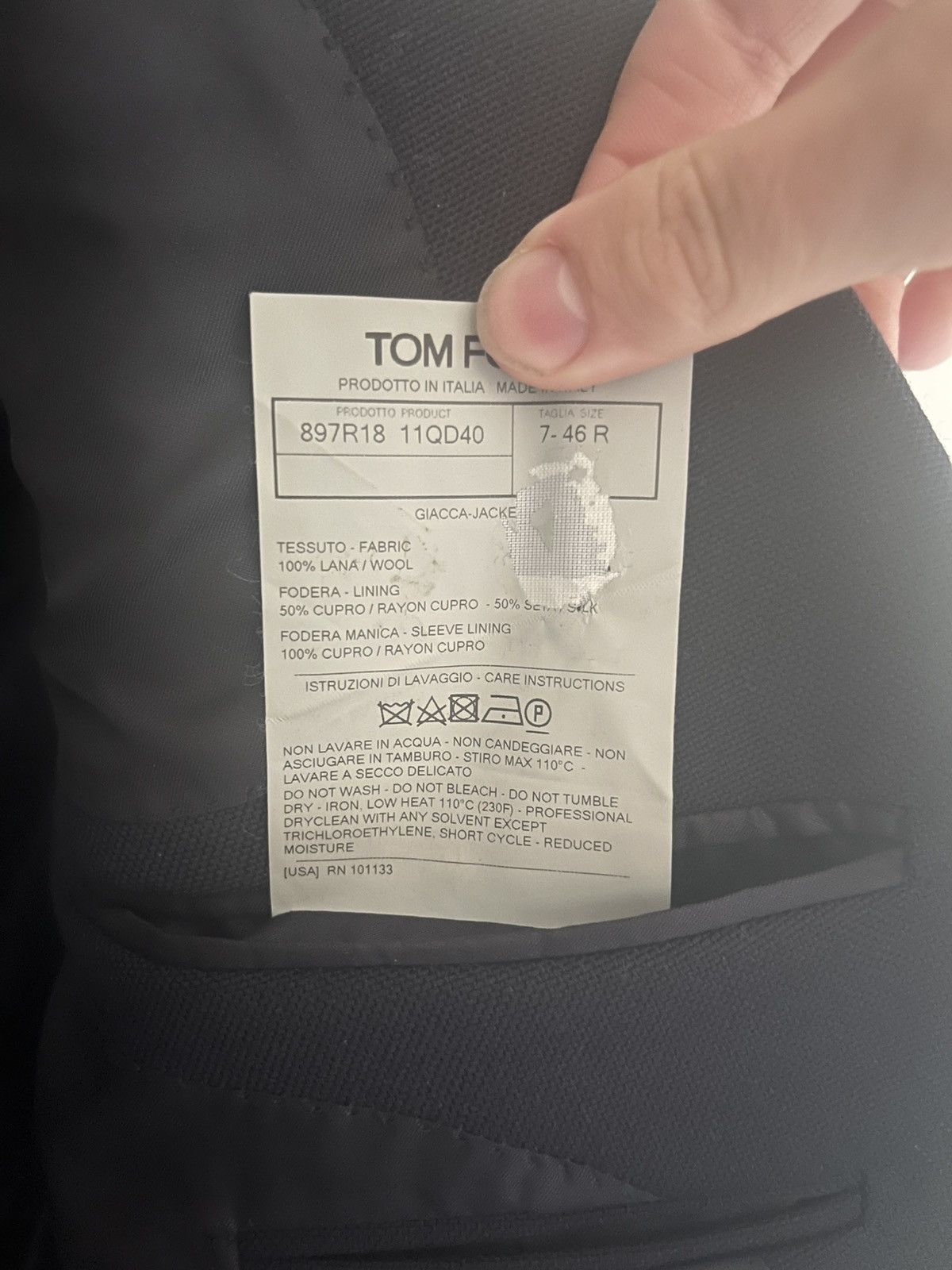 Tom Ford Tom Ford navy double breasted suit uk 36/it 46 w32 Size 36R - 5 Thumbnail