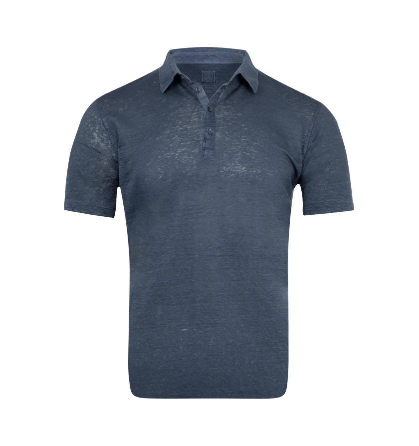 120% Lino o1h1sh11225 Short Sleeve Shirt in Nevy Blue Size US M / EU 48-50 / 2 - 1 Thumbnail