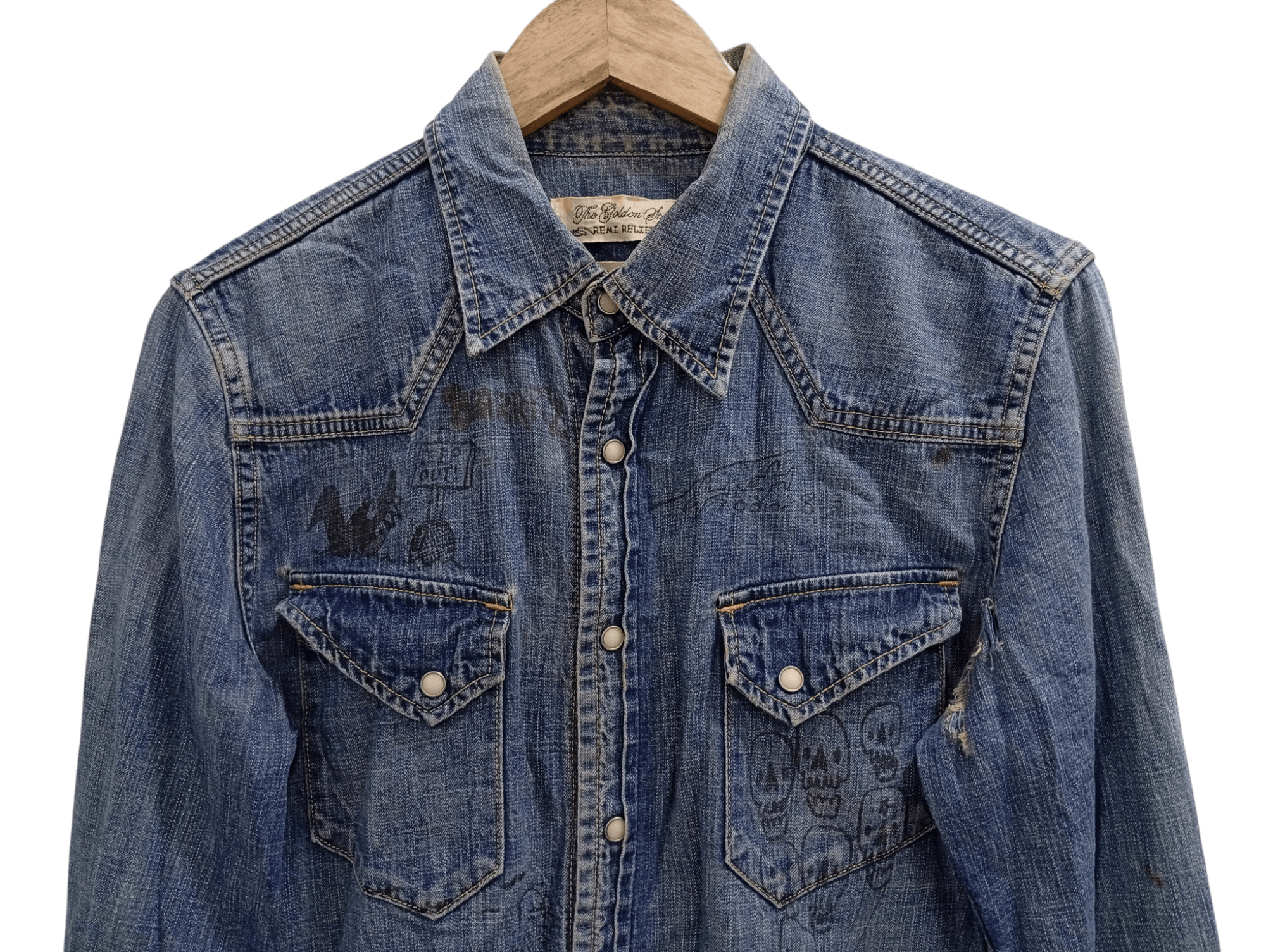 Japanese Brand × Remi Relief 🔥🔥Remi Relief Artwork Denim Chambray Shirt Size US M / EU 48-50 / 2 - 14 Thumbnail