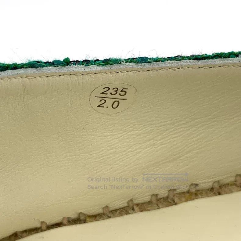 Chanel Chanel Green double C woven tweed fisherman's shoes Size US 6.5 / IT 36.5 - 7 Thumbnail