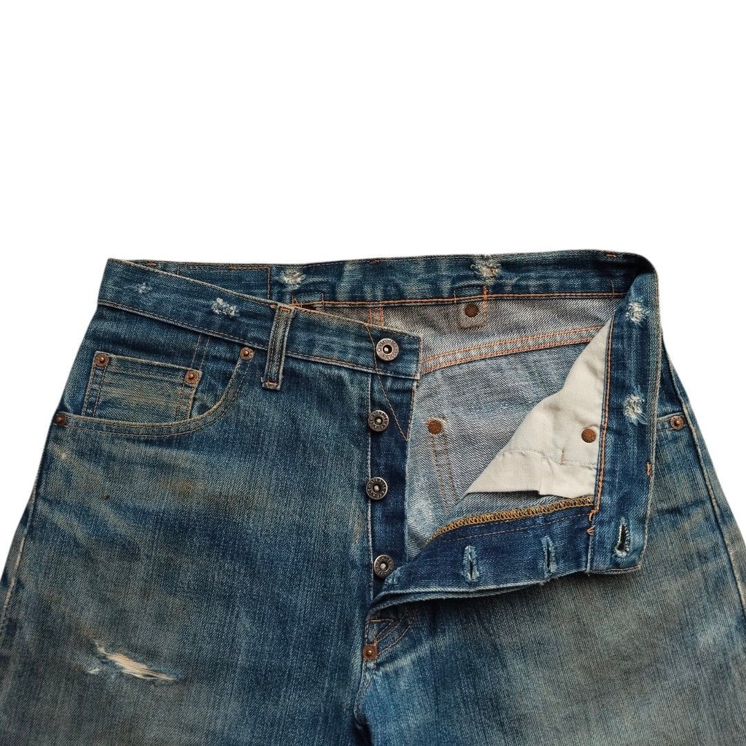 Levi's Levis bigE 501 red line buckle back cut off jeans Size US 30 / EU 46 - 3 Thumbnail