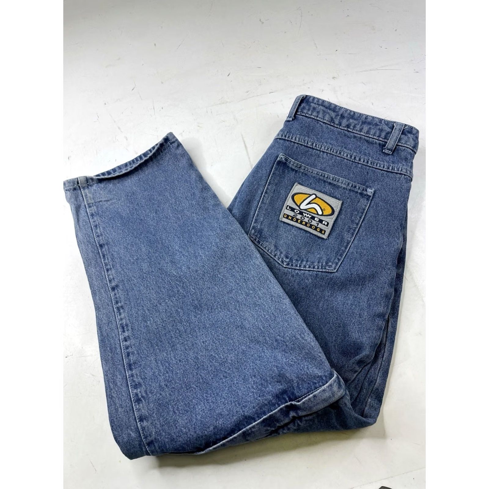 Vintage VINTAGE Lower Jeans Wide-Leg Baggy Skater Denim 90s Y2K Grunge Regular Men L Blue Convertible Shorts Size US 33 - 2 Thumbnail