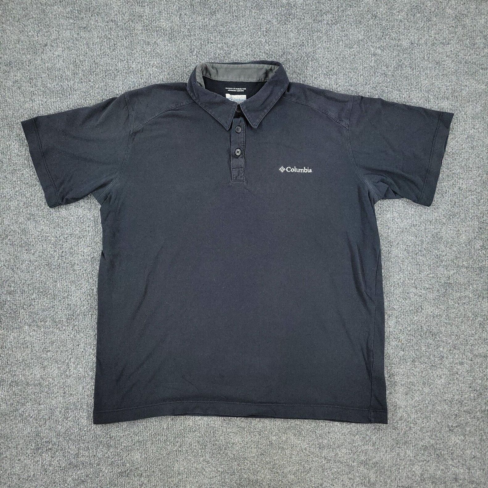 Vintage Columbia Polo Shirt Men's Large Black Outdoors Omni-Freeze ...