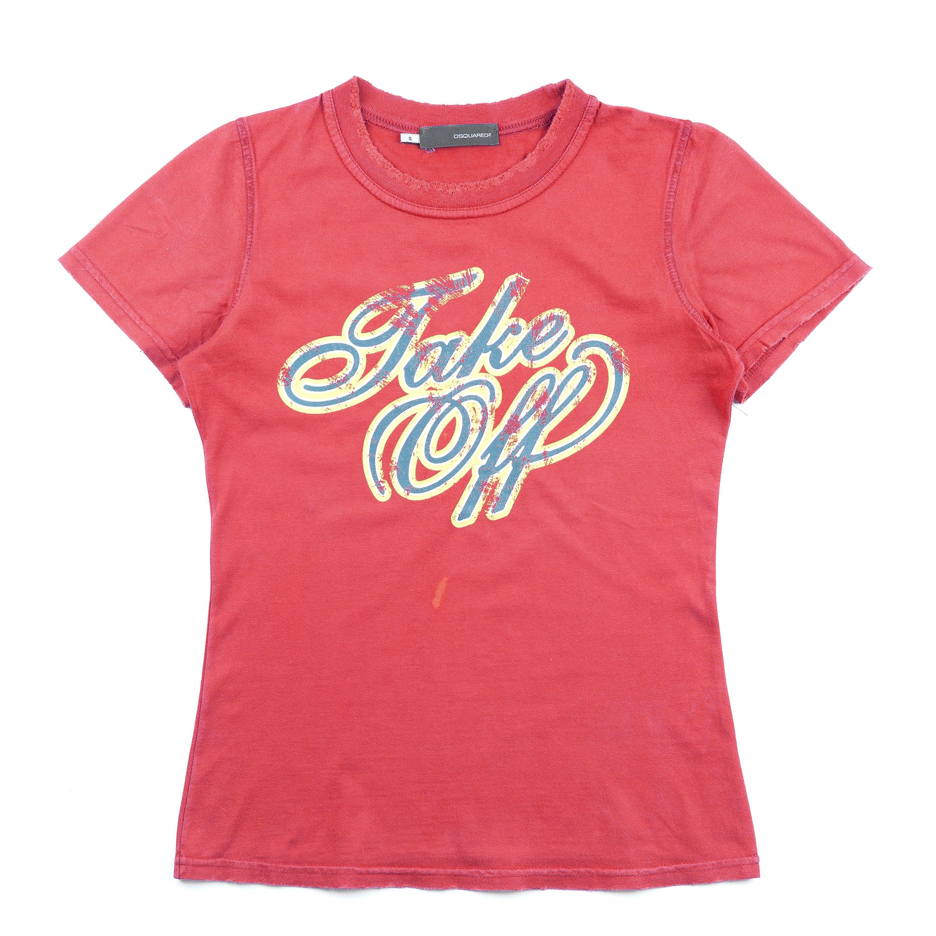 Dsquared2 DSQUARED2 “Take Off” Red T-Shirt Size S / US 4 / IT 40 - 1 Thumbnail