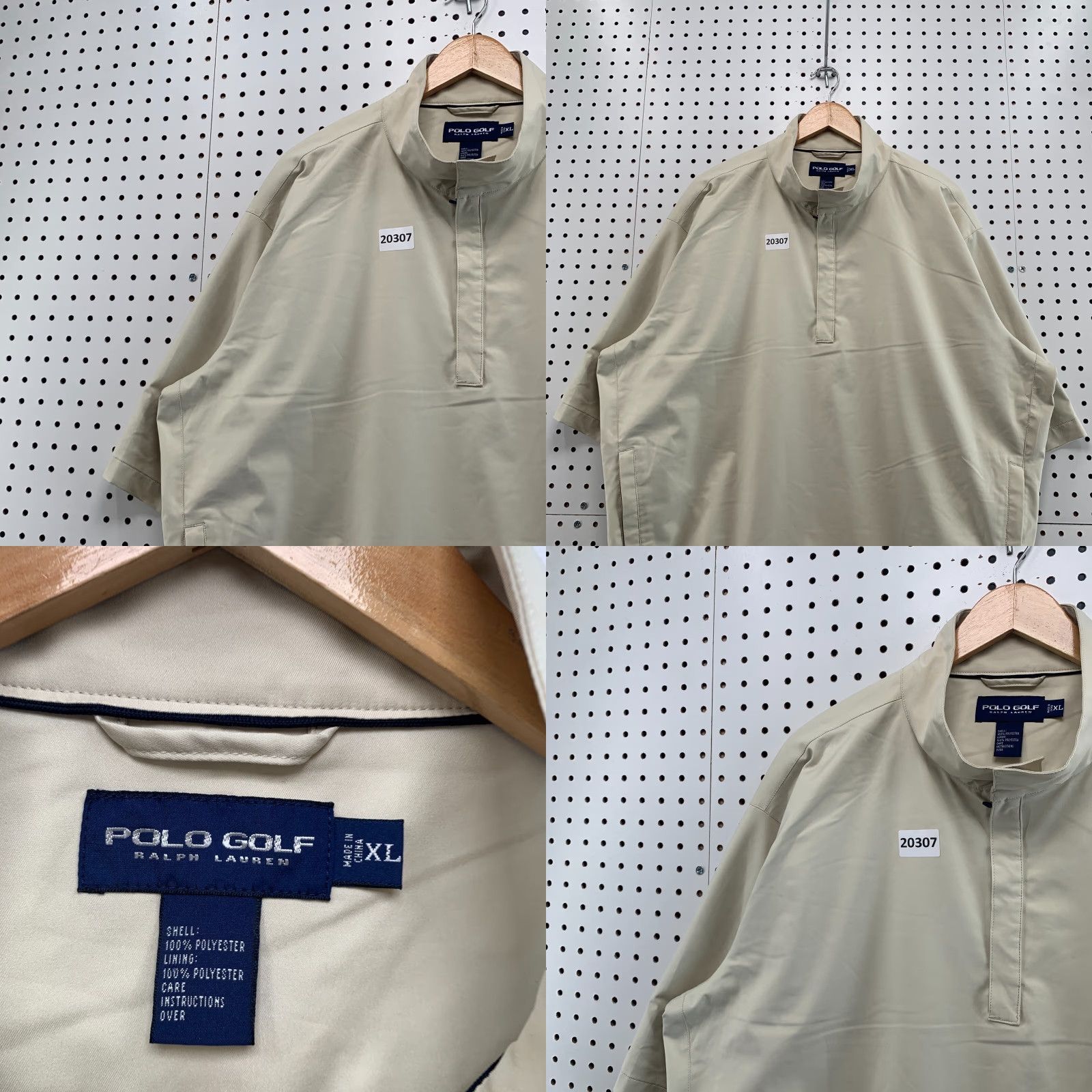 Ralph Lauren Vintage Polo Golf Jacket Windbreaker 11/4 Zip Pullover Beige XL Mens 28x30 Size US XL / EU 56 / 4 - 8 Thumbnail