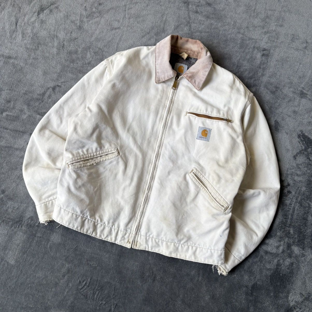 Carhartt VERY RARE WHITE CARHARTT DETROIT JACKET Size US M / EU 48-50 / 2 - 2 Thumbnail