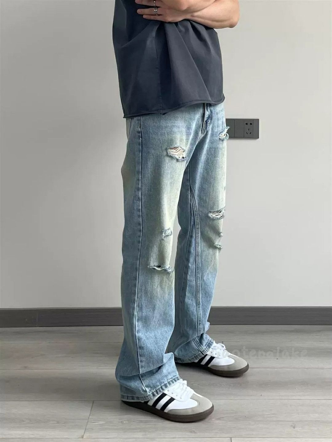 Designer × Japanese Brand × Vintage ripped faded paint flared damaged pants Size US 30 / EU 46 - 8 Thumbnail