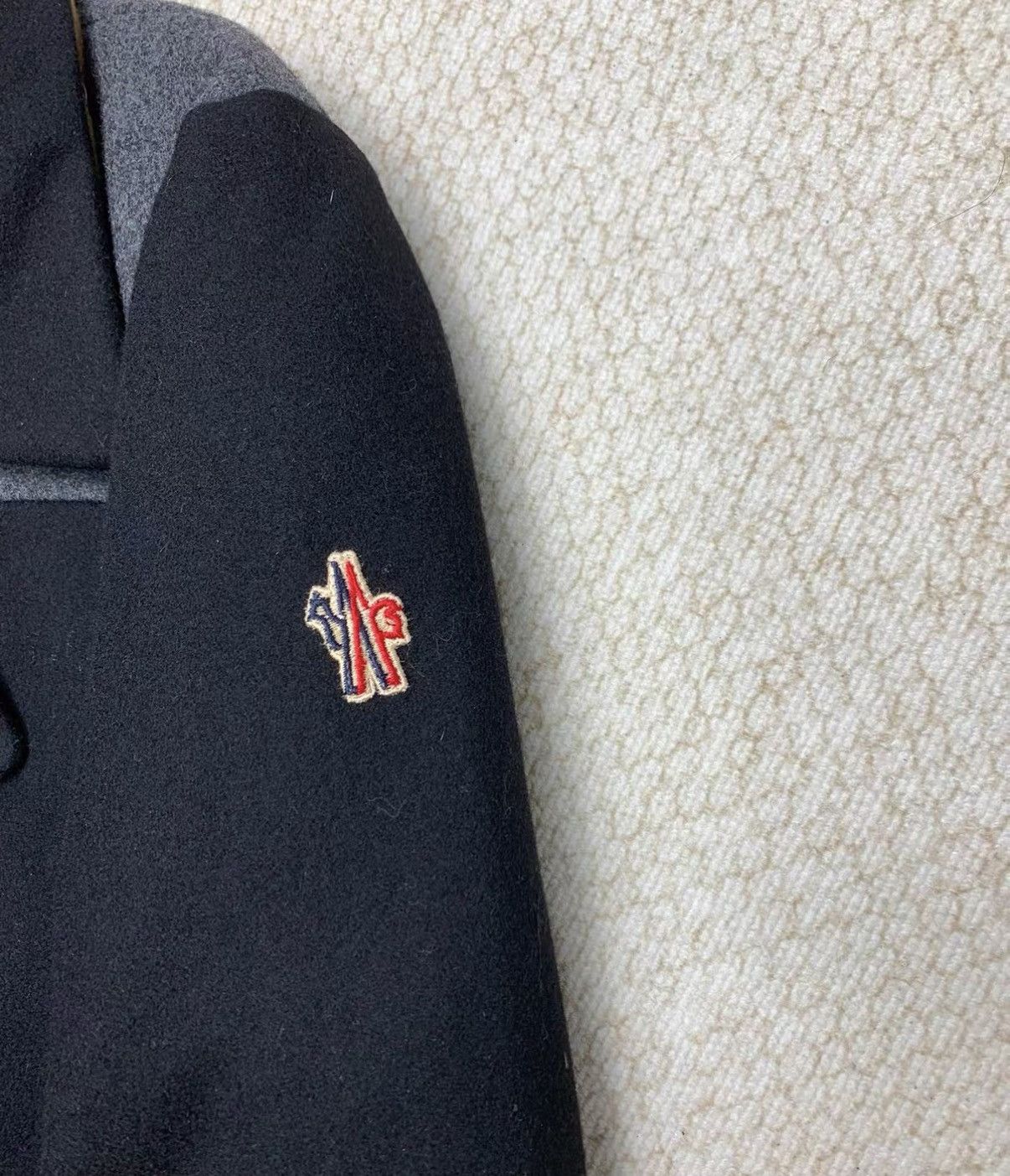 Moncler MONCLER Black Double-Breasted Wool Contrast Design Coat Size US M / EU 48-50 / 2 - 5 Thumbnail
