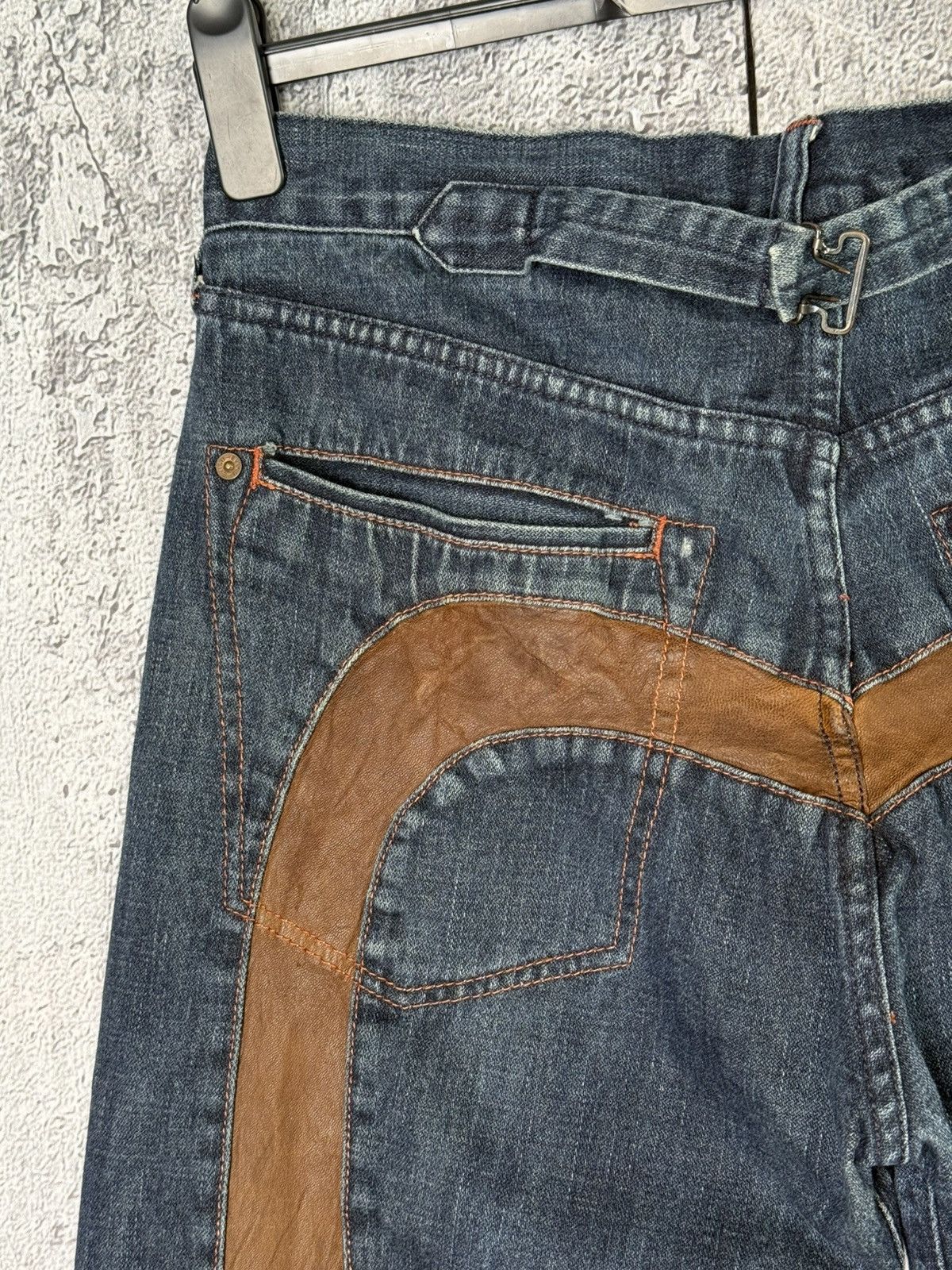 Evisu Vintage Evisu Leather Daicock Cinch Back Logo Denim Pants Size US 32 / EU 48 - 3 Thumbnail