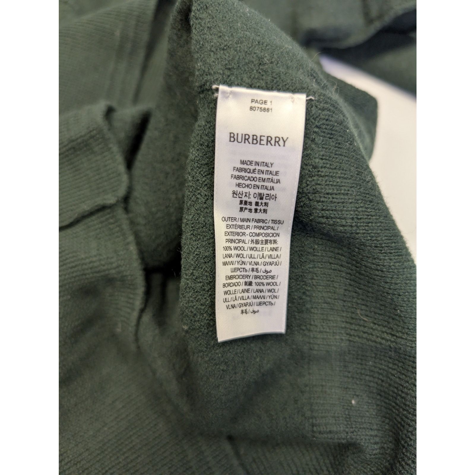 Burberry o1rshd1 CC20 Wool half-zip sweater Hoodie in a green Size US M / EU 48-50 / 2 - 18 Thumbnail
