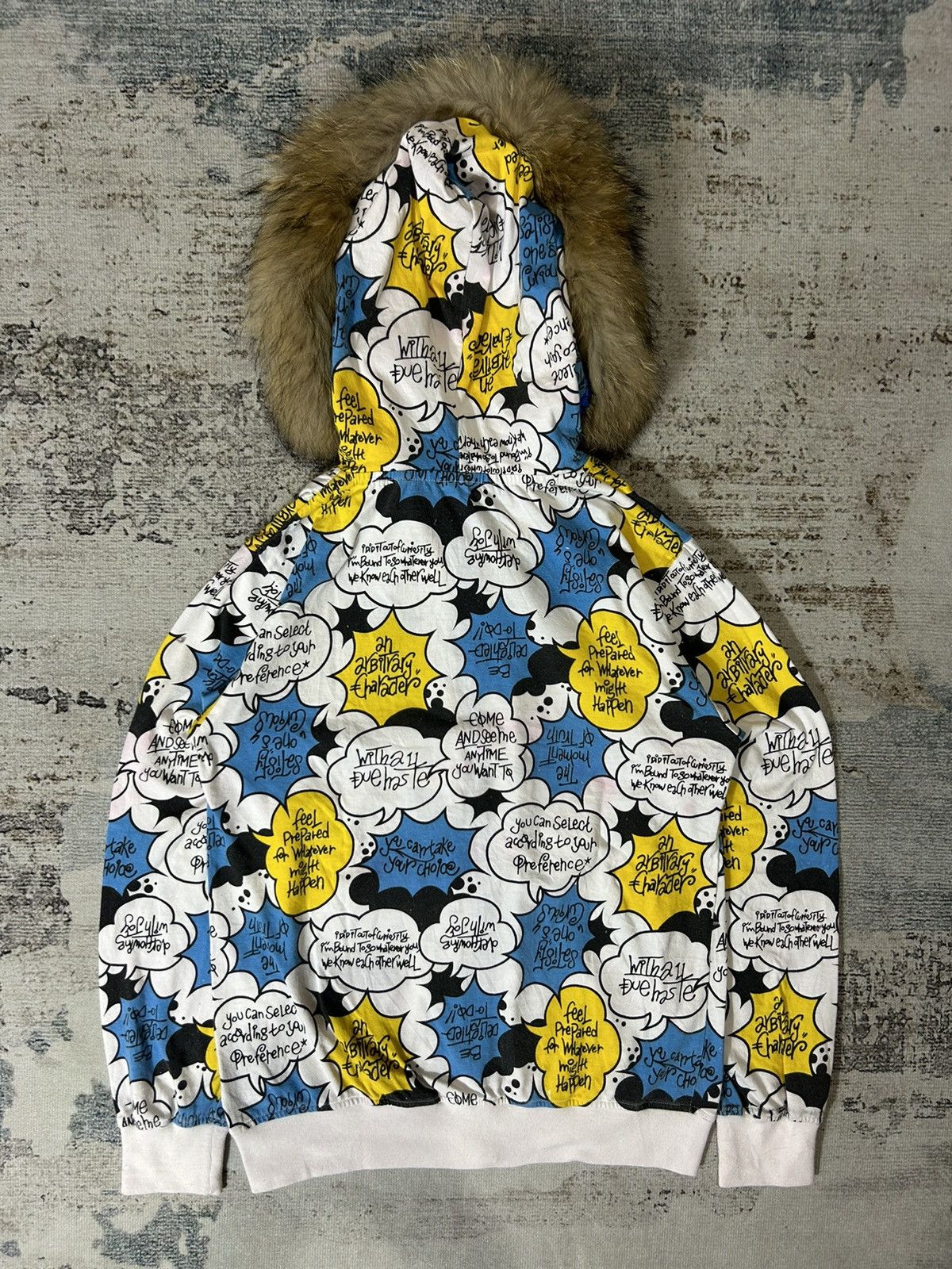 Japanese Brand Faux Fur Hoodie Zip Full Print style Ifsixwasnine lgb Size US M / EU 48-50 / 2 - 2 Thumbnail