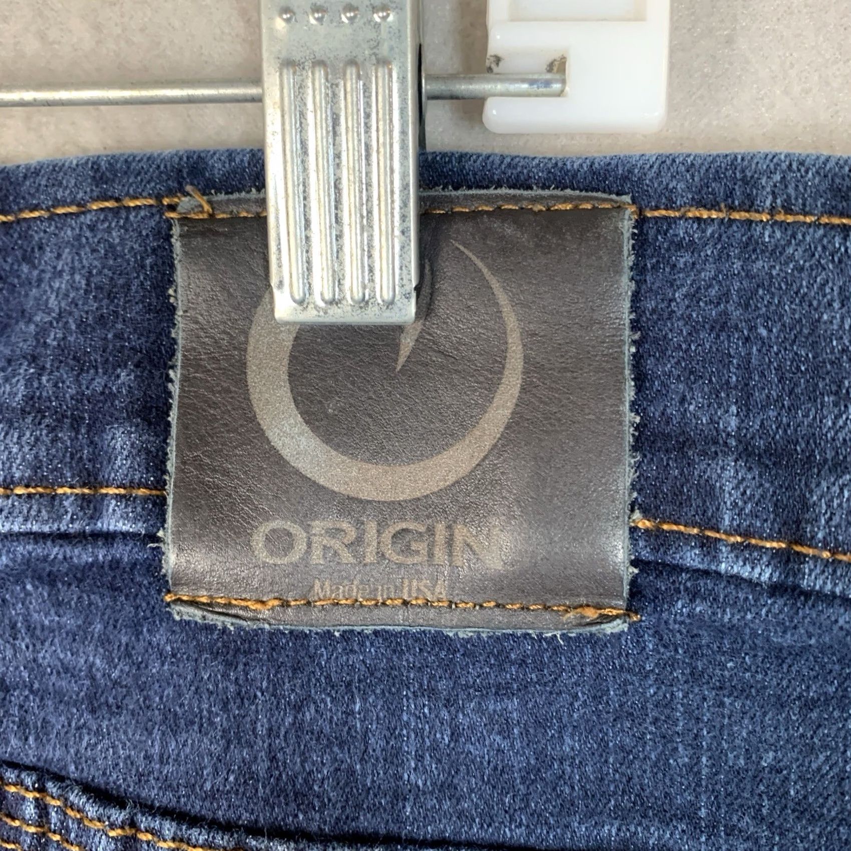 Vintage Origin Jeans Men 36x28 (27) Blue Denim Fighter Fit Delta 68 D68 Made In USA Jeans Men Blue Denim 5-Pocket Zipper Button Vintage No Size US 36 / EU 52 - 3 Thumbnail