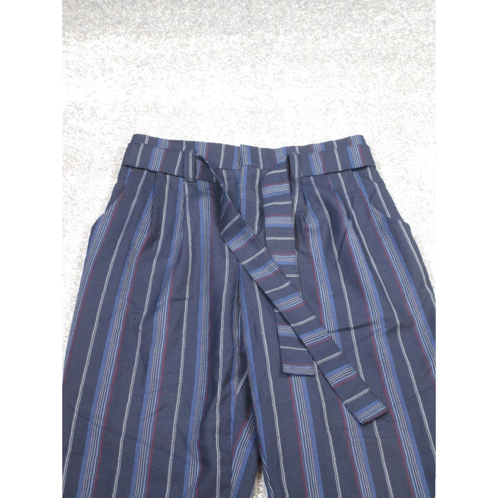 Pendleton VINTAGE Pendleton Dress Pants Womens 6P Petite Wool Taper Leg Navy Striped Office Wear Size 28" / US 6 / IT 42 - 4 Thumbnail