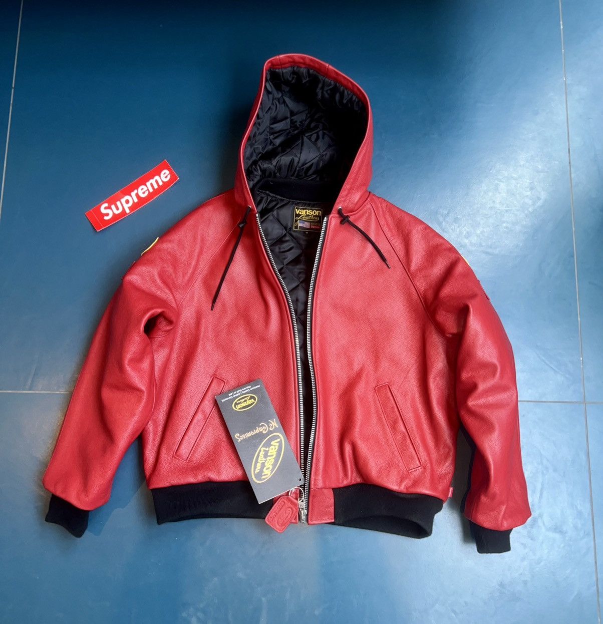 Supreme × Vanson Leathers Supreme Vanson Leather hooded work jacket Size US M / EU 48-50 / 2 - 4 Thumbnail